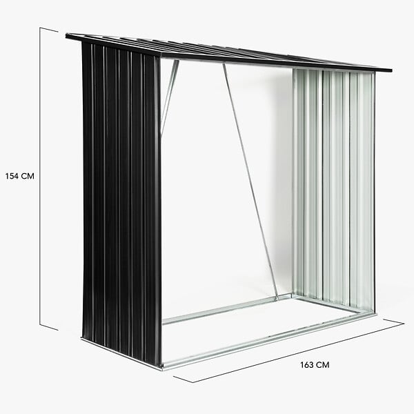 ID MARKET - Abri de stockage 2 m³  gris en acier galvanisé pour bûches - large