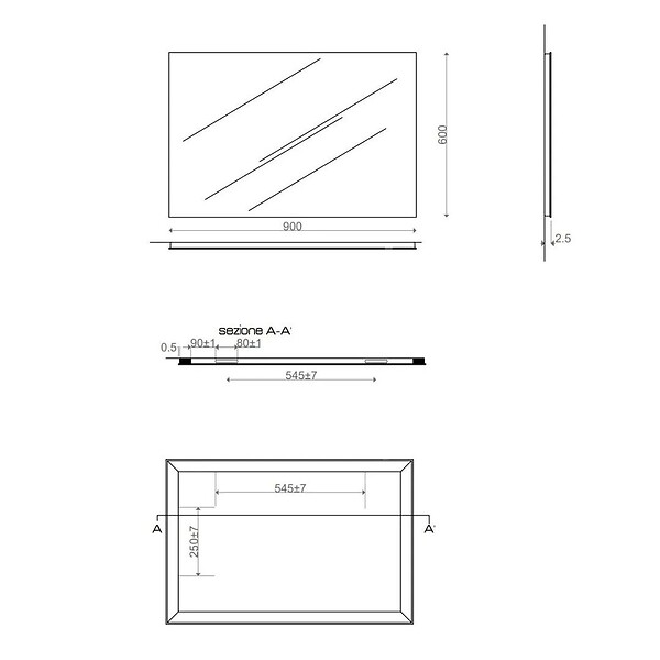 KIAMAMI VALENTINA - Miroir Simple Sans Cadre 60X90 - large