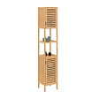 ID MARKET - Meuble colonne salle de bain bambou BEA 2 portes - vignette