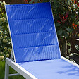 HAPPY GARDEN - Bain de soleil BARBADOS en textilène bleu - aluminium blanc - vignette