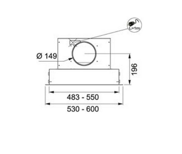 ROBLIN - Hotte Plafond 90cm 66db 839m3/h Inox - 6509916 - large