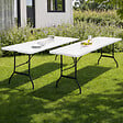 ID MARKET - Lot de 2 tables pliantes d'appoint portables 180 cm pour camping ou réception - vignette