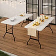 ID MARKET - Lot de 2 tables pliantes d'appoint portables 180 cm pour camping ou réception - vignette