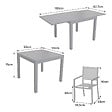 HAPPY GARDEN - Salon de jardin VENEZIA extensible 90/180 en textilène gris 8 places - aluminium blanc - vignette
