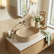 CERAMIA - Ceramia Vasque à poser ovale 50 x 36,5 x 12 cm sans trop-plein moka mat PixL (CEPX5037MOM) - vignette