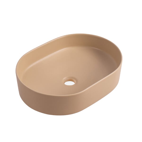 CERAMIA - Ceramia Vasque à poser ovale 50 x 36,5 x 12 cm sans trop-plein moka mat PixL (CEPX5037MOM) - large