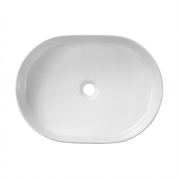 CERAMIA - Ceramia Vasque à poser ovale 50 x 36,5 x 12 cm sans trop-plein blanc brillant PixL (CEPX5037) - large