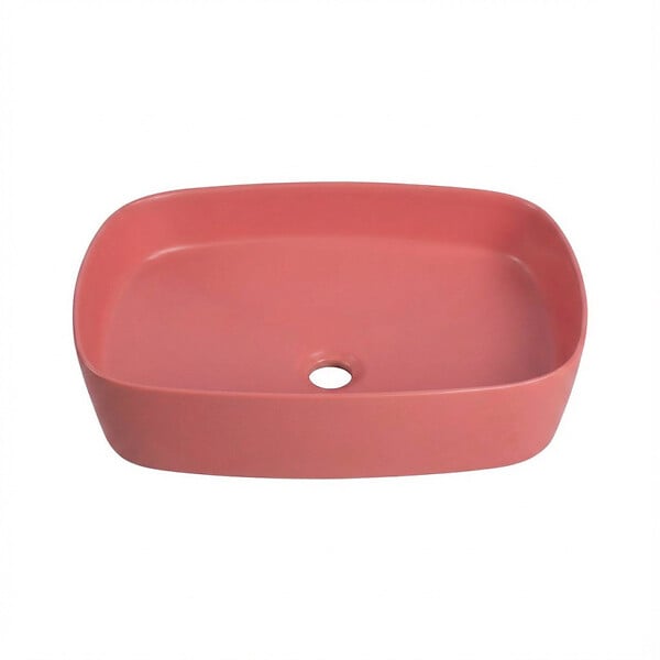 CERAMIA - Ceramia Vasque à poser rectangulaire 50 x 37,5 x 13,5 cm sans trop-plein rose mat PixL (CEPX4937PM) - large