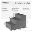 TECTAKE - Escalier pour animaux domestiques Paw Path avec housse en peluche 37 x 45 x 34,5 cm gris - vignette