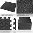 TECTAKE - Ensemble de 24 dalles carrées EVA - Tapis de sol et de sport noir - vignette