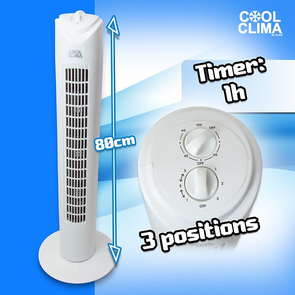 COOL CLIMA - VENTILATEUR COLONNE - COOL CLIMA - CCVC45W-775TIME - large