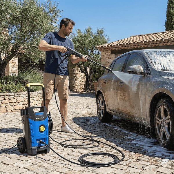 MICHELIN - Nettoyeur Haute Pression 140 Bar 1900W Avec Nettoyeur de sols et brosse fixe 460 l/h Eau froide MICHELIN - large