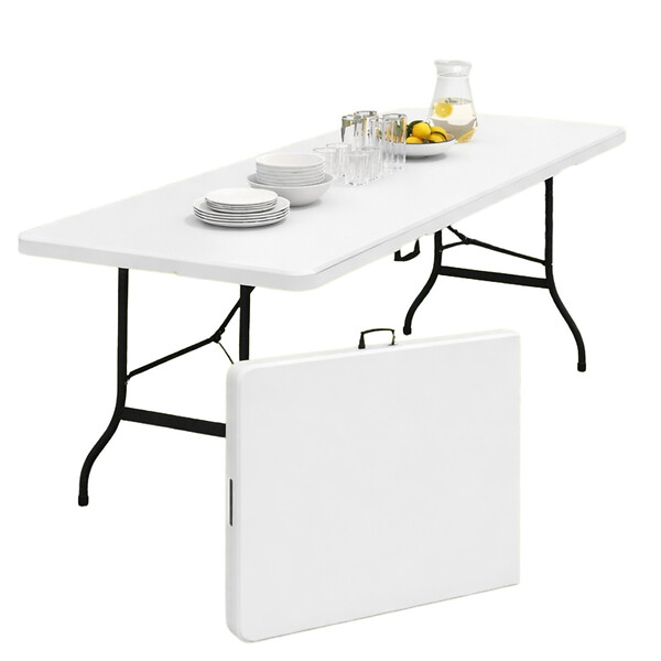 ID MARKET - Table pliante d'appoint portable 180 cm pour camping ou réception - large