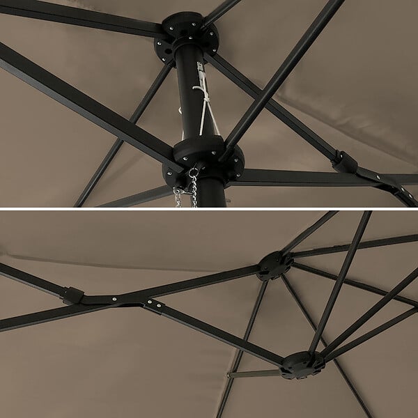 HAPPY GARDEN - Parasol double 2x4m LINAI taupe - large