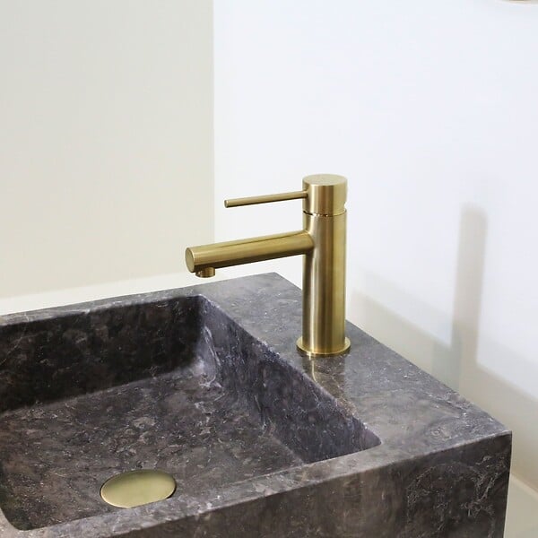 ESSEBAGNO - Luisa mitigeur lavabo bas or brossé - large