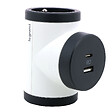 LEGRAND - Fiche biplite rotative 2 prises 2P+T - USB A+C - Blanc gris - vignette
