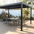 CONCEPT USINE - Pergola bioclimatique 4x3m structure et lames en aluminium gris anthracite NAXOS - vignette