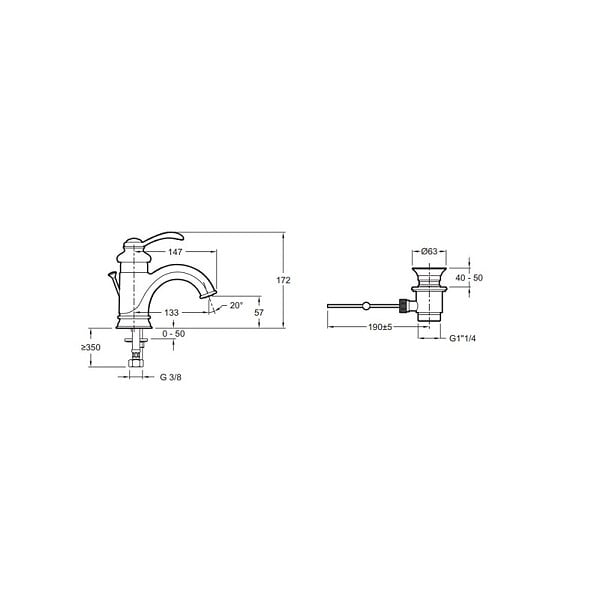 JACOB DELAFON - Mitigeur lavabo retro Fairfax - large