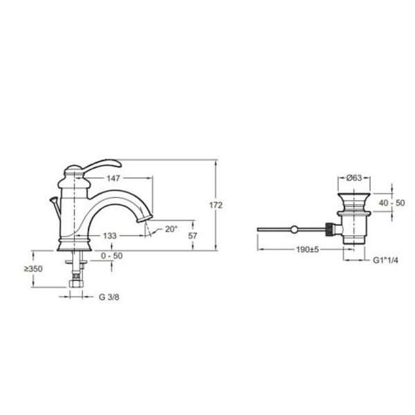 JACOB DELAFON - Mitigeur lavabo Fairfax + nettoyant Briochin - large