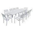 HAPPY GARDEN - Salon de jardin VENEZIA extensible 132/264 en aluminium blanc - 10 places - vignette