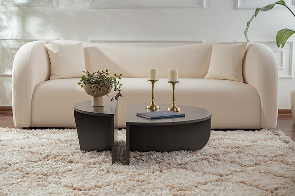 HABITAT ET JARDIN - Table basse en bois "Orion" 90 x 60 x 30 cm - Anthracite - large