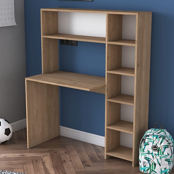 HABITAT ET JARDIN - bureau en bois "Haham" 113 x 40 x 142 cm - Chêne - large