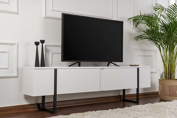 HABITAT ET JARDIN - Meuble TV en bois "Serenity" 180 x 30 x 45 cm - Blanc - large