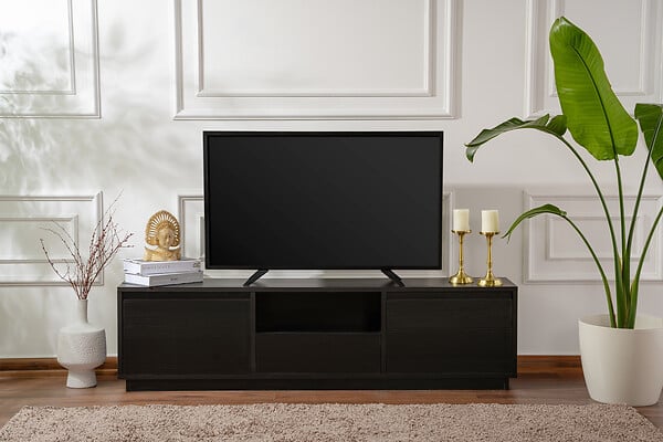 HABITAT ET JARDIN - Meuble TV en bois "Vanguard" 160 x 30 x 42 cm - Bois Noir - large