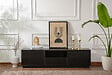 HABITAT ET JARDIN - Meuble TV en bois "Vanguard" 160 x 30 x 42 cm - Bois Noir - vignette
