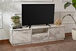 HABITAT ET JARDIN - Meuble TV en bois "Vanguard" 160 x 30 x 42 cm - Marbre de Freesia - vignette