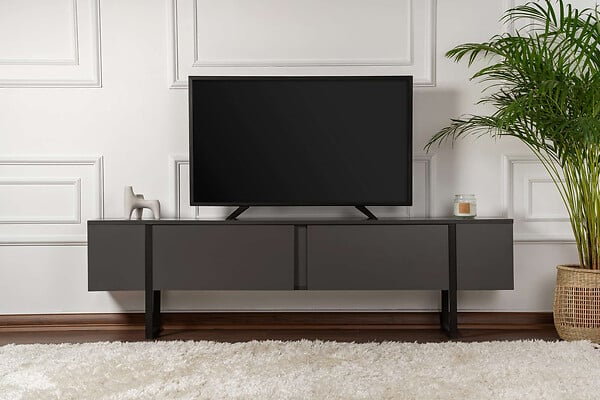 HABITAT ET JARDIN - Meuble TV en bois "Serenity" 180 x 30 x 50 cm - Anthracite - large