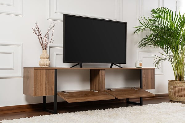 HABITAT ET JARDIN - Meuble TV en bois "Serenity" 180 x 30 x 50 cm - Noyer - large