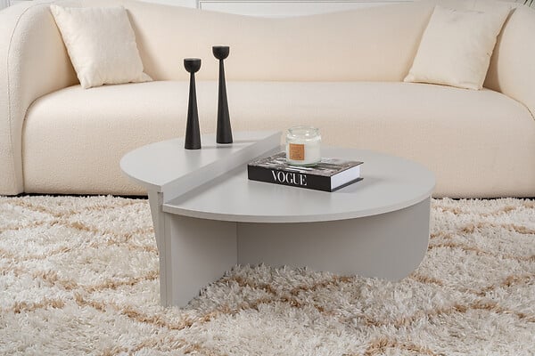 HABITAT ET JARDIN - Table basse en bois "Orion" 90 x 60 x 30 cm - Gris - large