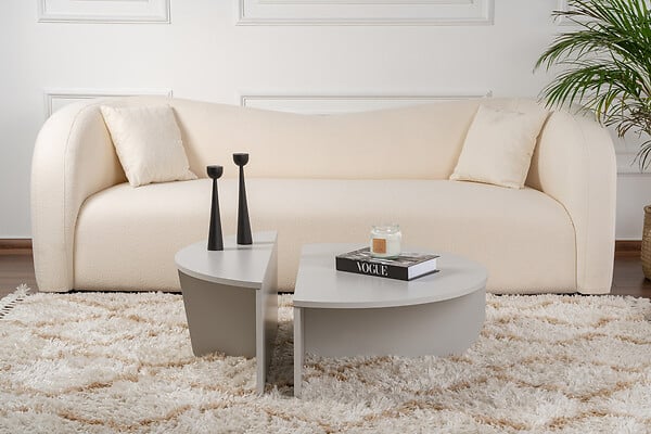 HABITAT ET JARDIN - Table basse en bois "Orion" 90 x 60 x 30 cm - Gris - large