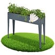 TECTAKE - Carré Potager sur pied CALENDULA avec trou de drainage 98,5x26x82,5cm gris anthracite - vignette