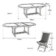 HAPPY GARDEN - Salon de jardin en teck LOMBOK - table ovale extensible - 6 places - vignette