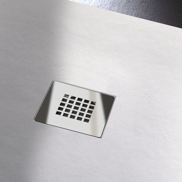 PLANETE BAIN - Receveur de douche extra plat à poser 80x120 Design reflet ardoisé Blanc - large
