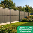 EASY CLOTURE - Kit complet grillage rigide occultant lamelles PVC avec soubassement longueur 20m - Hauteur 1m80 - Gris anthracite - vignette