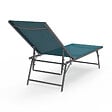 ID MARKET - Lot de 2 transats de jardin inclinables KAILUA en acier gris anthracite et toile bleu canard - vignette