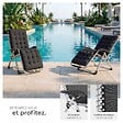 TECTAKE - Chaise longue pliable CLOUD réglable en continu noir - vignette