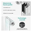 EMKE - EMKE Radiateur Chauffage Central 180 x 61 cm 1118 W Connexion Centrale 50 mm – Radiateur Eau Chaude Mural en Acier Blanc - vignette