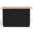 ID MARKET - Ilot central IVO 120 cm bois noir avec plan de travail façon hêtre - vignette