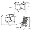 HAPPY GARDEN - Salon de jardin en teck massif LOMBOK - table ronde extensible - 6 places - vignette