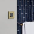 SCHNEIDER - Plaque métal 1 poste effet Laiton support noir, Odace - vignette