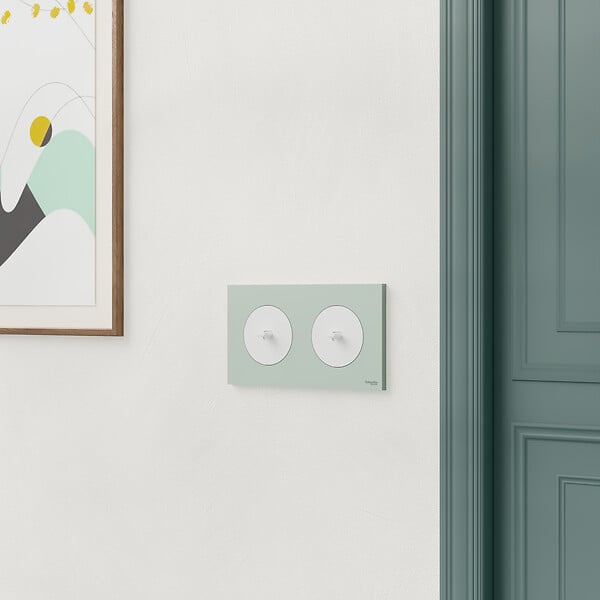SCHNEIDER - Plaque 2 postes, Vert jade, Odace - large