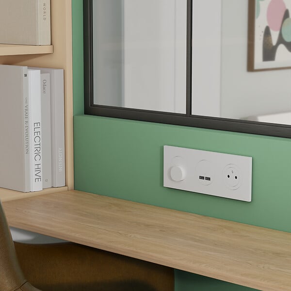 SCHNEIDER - Plaque 3 postes, Blanc craie, Odace - large