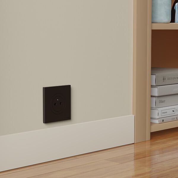 SCHNEIDER - Plaque 1 poste, Noir onyx, Odace - large