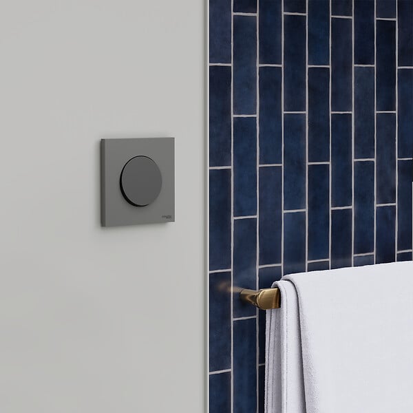 SCHNEIDER - Plaque 1 poste, Gris basalte, Odace - large