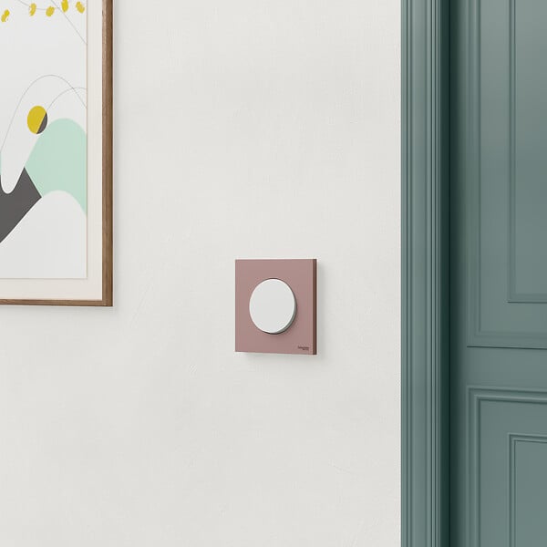 SCHNEIDER - Plaque 1 poste, Rose grenat, Odace - large