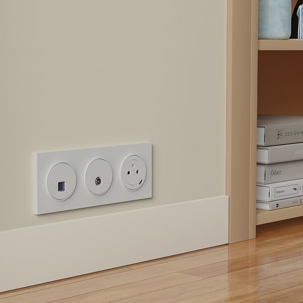 SCHNEIDER - Prise affleurante + chargeur USB-C 18W Power Delivery, blanc , Odace - large